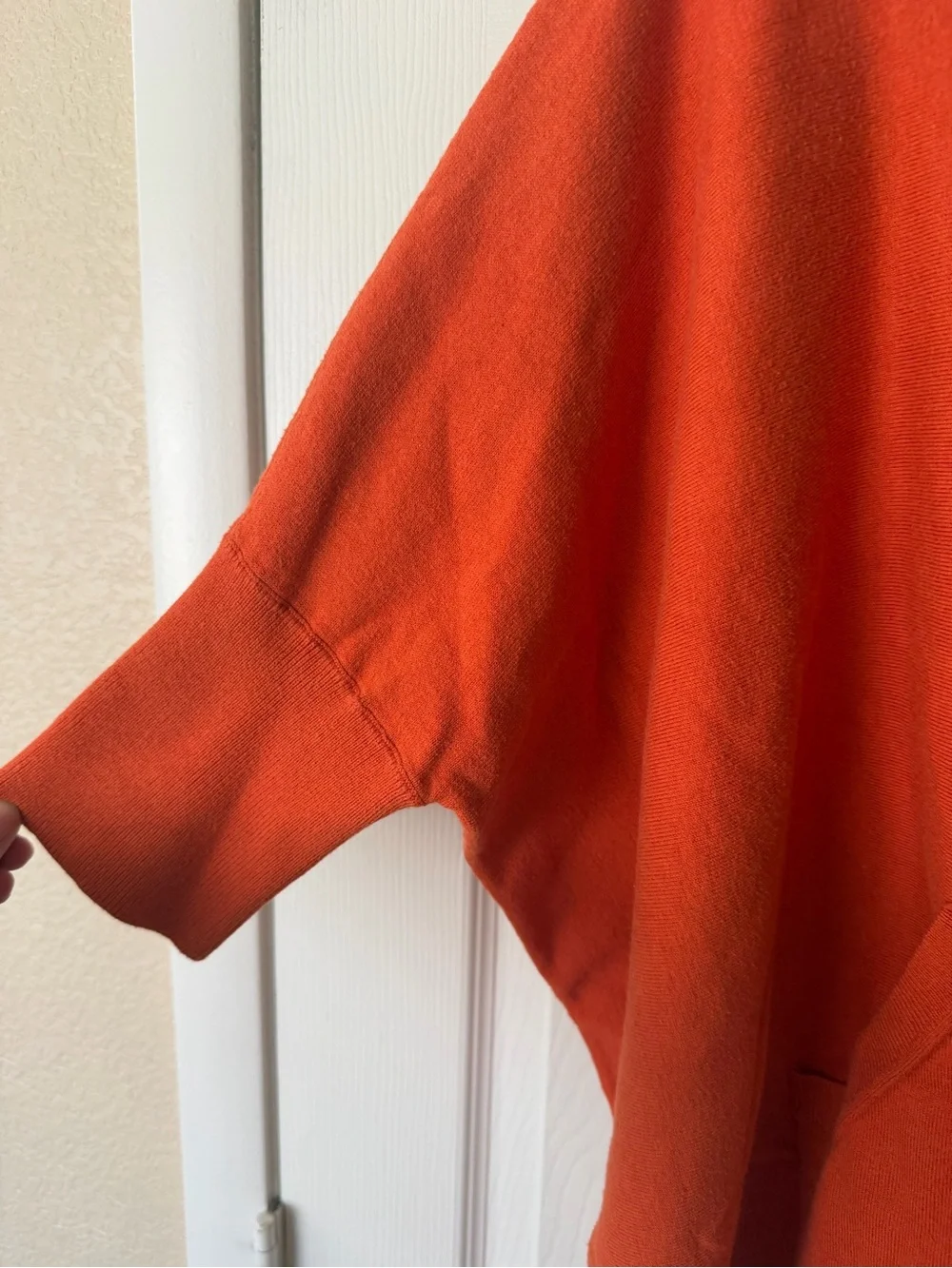 Michael Kors Orange Turtleneck Poncho Style Top with Front Pockets